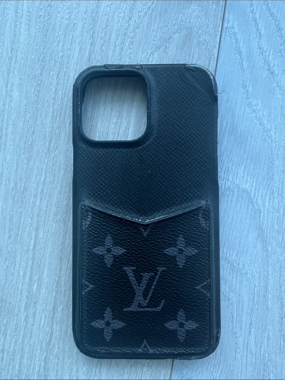 Louis Vuitton iPhone Case 13 Pro Max Black Monogram Card Pocket Phone Case